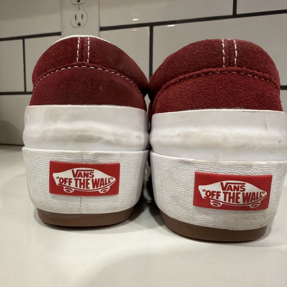 Vans UA Classic Slip-On Stacked Pomegranate Suede Women's Size 7.0 Men's 5.5 - Picture 7 of 9